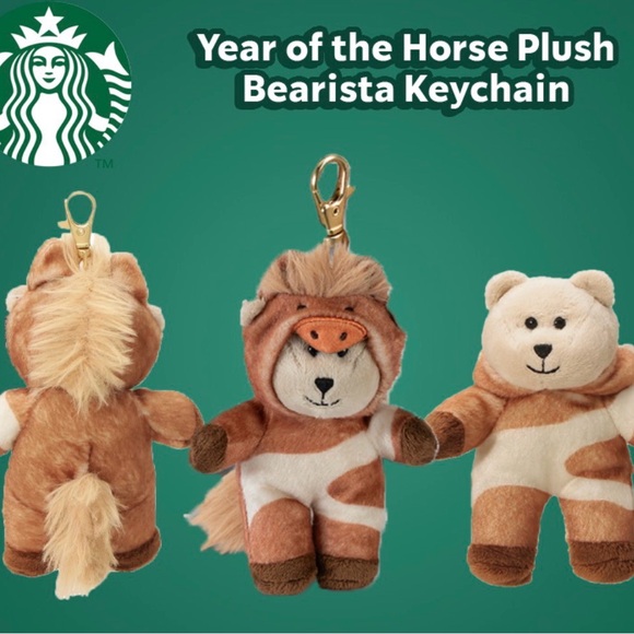 Starbucks Accessories - 🆕 Starbucks Bearista 2026 Keychain Plush Bear Lunar New Year Collection